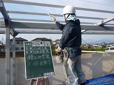 自転車置き場錆止め1